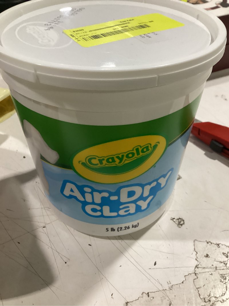 Condition photo showing New/Like New for crayola air dry clay bucket, 5 lbs white clay, classroom supplies for teachers, school supplies, crafts