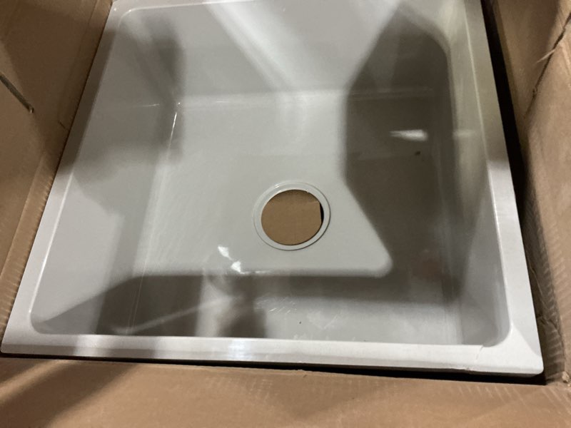 Condition photo showing As Is for zurn z1996-24 z1996 24" x 24" mop basin with pvc drain assembly