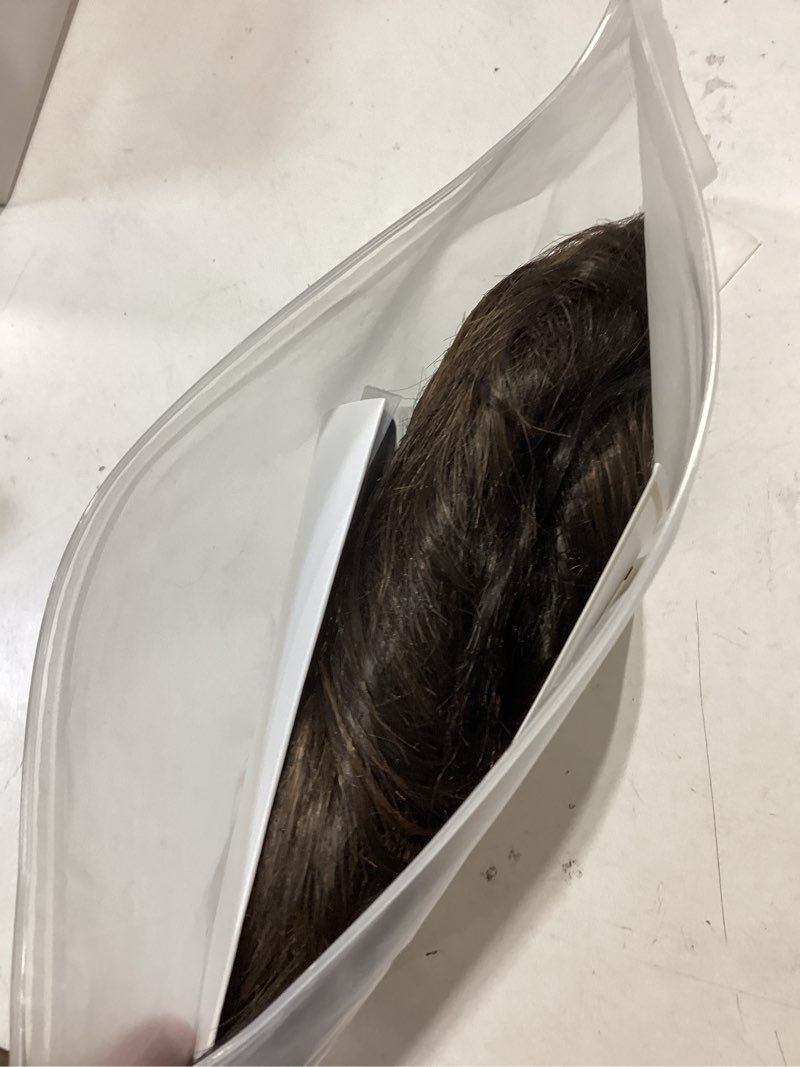 Condition photo showing As Is for fliace clip in hair extensions, 6 pcs natural & soft hair & blends well hair extensions, black with caramel highlights long wavy hairpieces(24inch, 6pcs, black with caramel highlights) black with caramel highlights 24 inch ( 6 pcs )