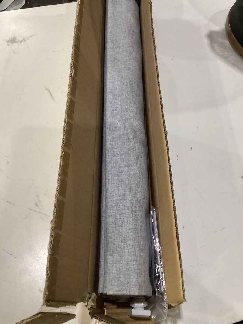 Condition photo showing Good Condition for lazblinds no drill roman shades for windows, cordless blackout window shades with uv protection, polyester fabric for bedroom & living room, 29" w x 64" h, grey blackout - faux linen - grey 29"w x 64"h