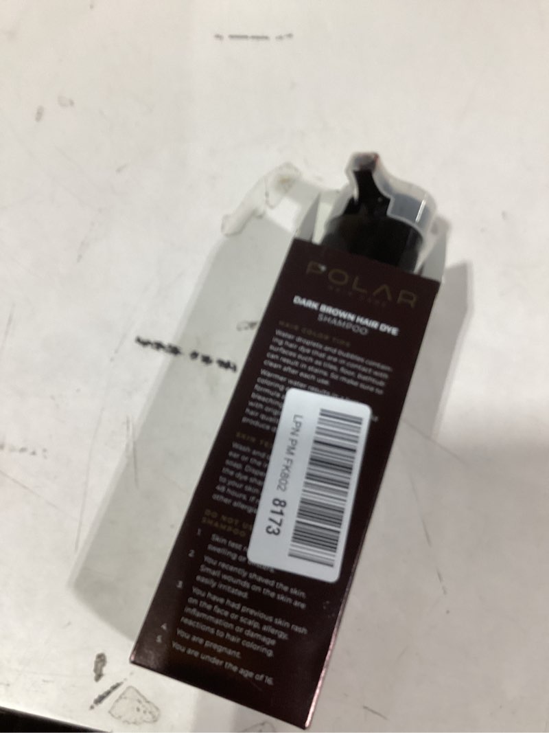 Condition photo showing As Is for POLAR HAIR CARE Natural Vegan Semi Permanent Hair Dye Shampoo Kit for Gray Hair, Women & Men (Dark Brown), USA 6.76 Fl Oz.