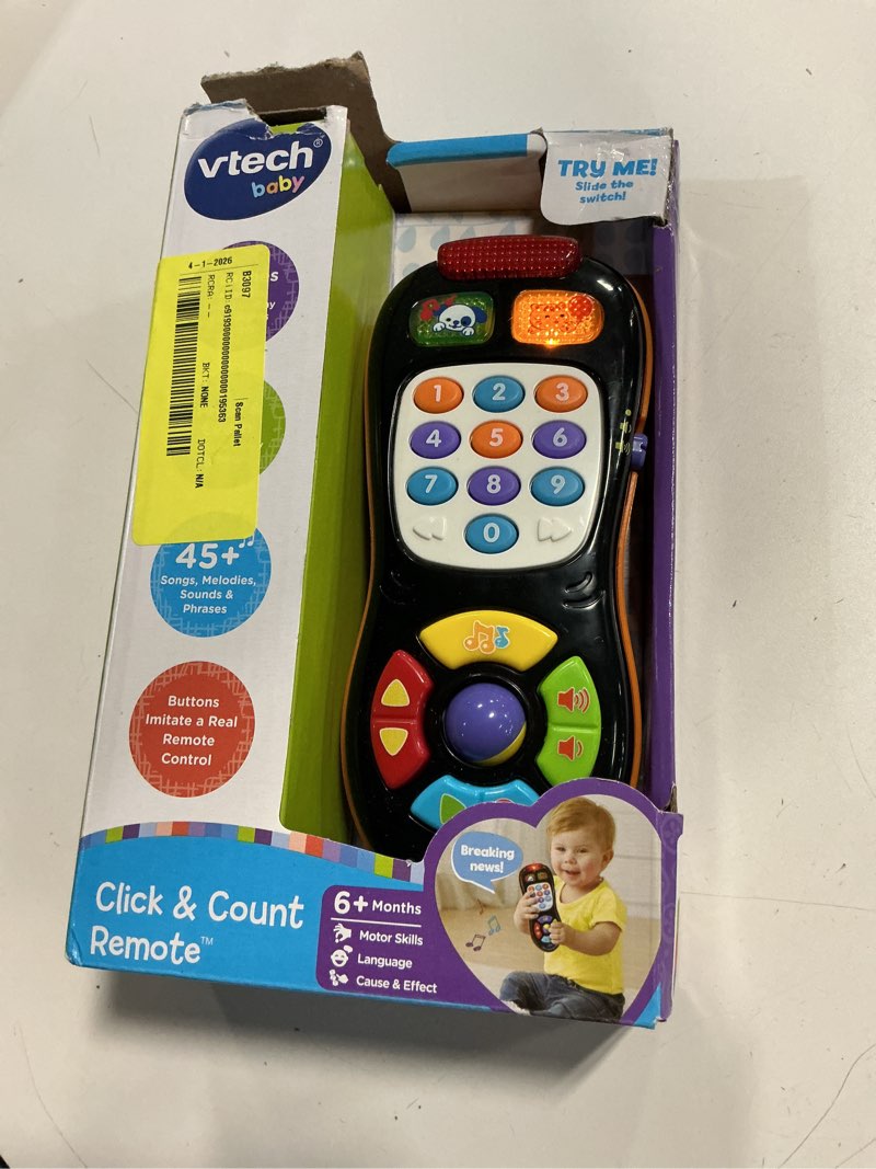 Condition photo showing New/Like New for vtech click and count remote, black