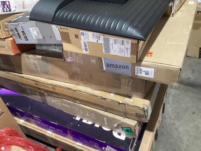 Condition photo showing As Is for Pallet of damaged incomplete *monitors & televisions 