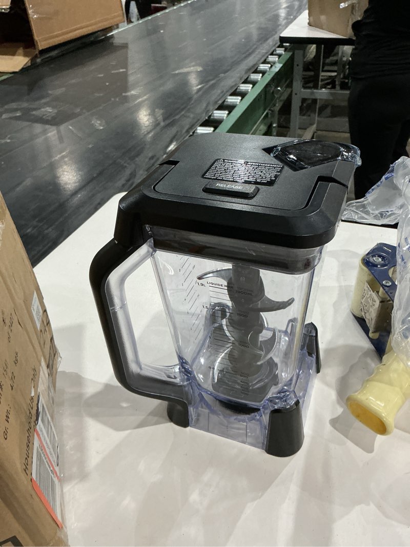 Condition photo showing As Is for ninja professional plus blender | max power smoothie blender, ice cream maker, frozen drink mixer & margarita machine | 3 auto iq™ presets, 1400 w, 72oz total crushing pitcher | dark grey, bn701 72 oz. blender + total crushing pitcher