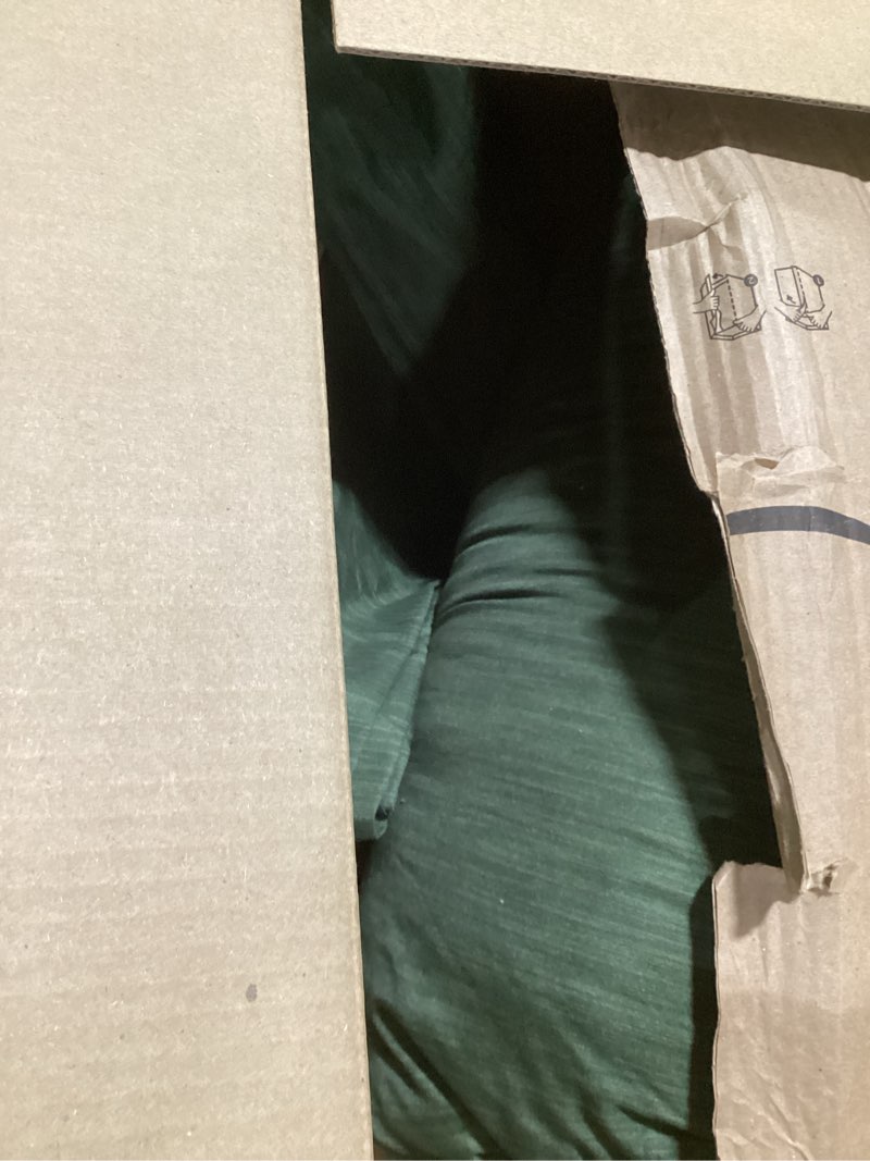 Condition photo showing As Is for Bedsure King Size Comforter Set - Dark Green Soft Bedding for All Seasons, Cationic Dyed Bed Set, 3 Pieces, 1 King Size Comforter (104"x90") and 2 Pillow Shams (20"x36"+2") King(3-piece with Sheet Set) 12 - Dark Green