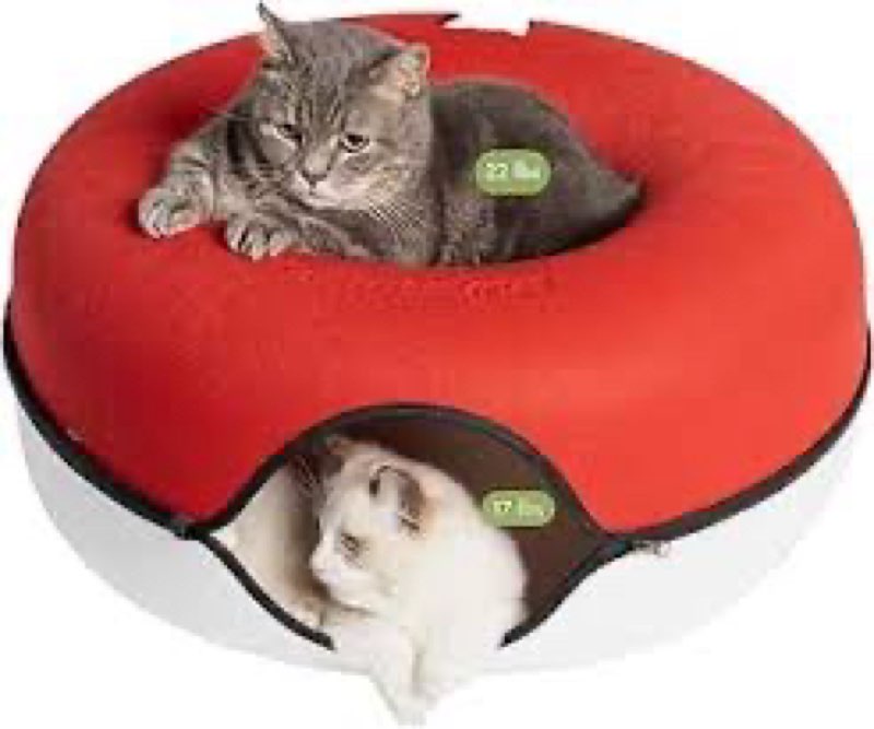 cattasaurus peekaboo cat cave donut for multiple & large cats up to 30-45 lbs, 3-in-1 self warming c