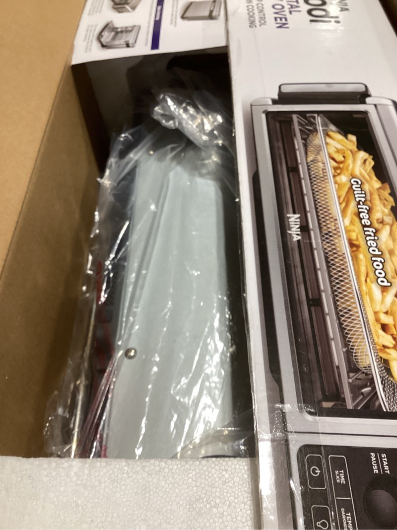 Condition photo showing Good Condition for ninja digital air fryer & toaster oven | 8-in-1 functionality | flip-up design | xl capacity | air fry basket, sheet pan, wire rack & crumb tray | 1800 watt | silver | sp101 8-in-1 flip oven