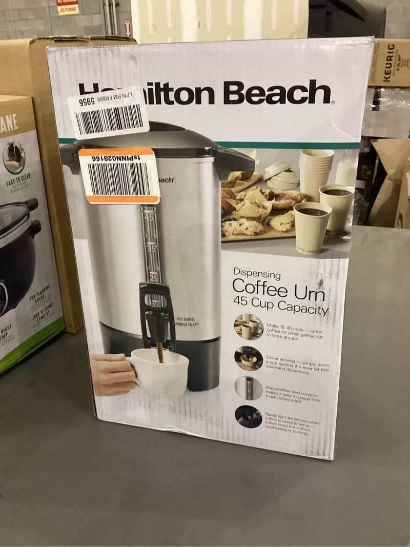 Condition photo showing As Is for Hamilton Beach 45cup Urn 40519