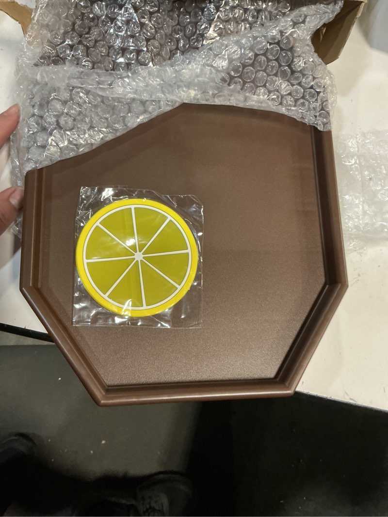 Condition photo showing Good Condition for Sofa Arm Clip Table, Armrest Tray Table, Drinks/Remote Control/Snacks Holder … (Platic, Brown)