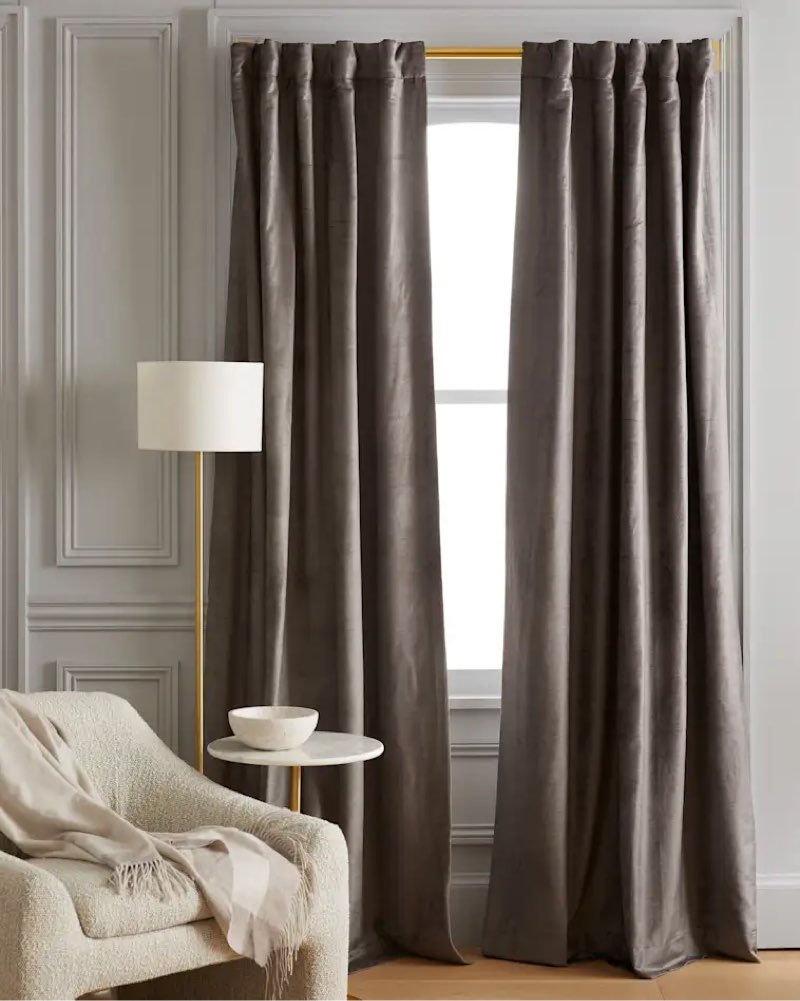 luster velvet room darkening curtain single panel 48x96 in