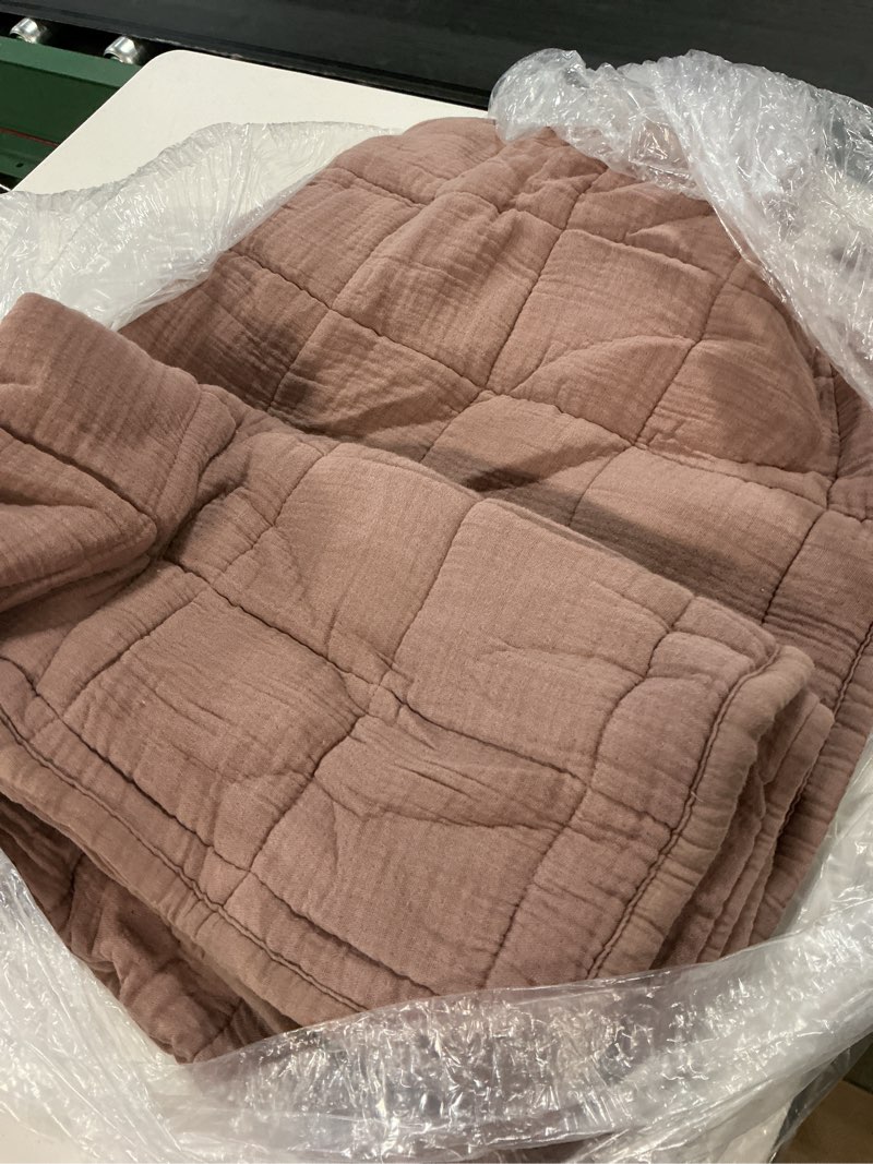 Condition photo showing Good Condition for organic airy gauze box quilt sham set, king, fig