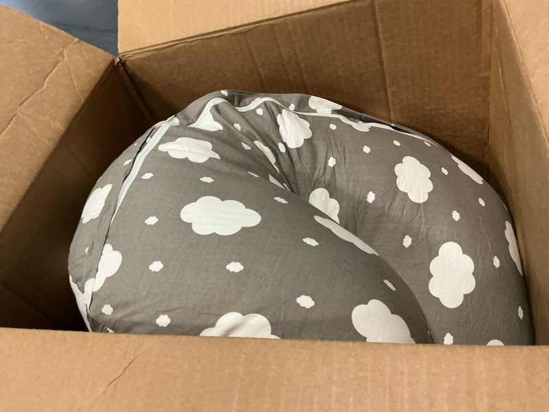 Condition photo showing As Is for momcozy original nursing pillow for breastfeeding-pioneering safety fence- wider feeding pillows for more support for mom & baby- easier nursing & hand free- fit for all, removable cotton cover grey