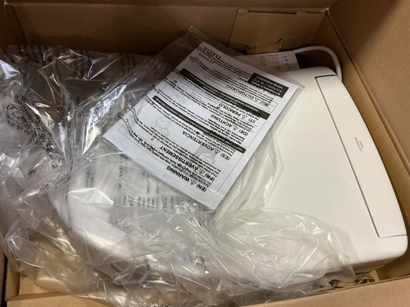 Condition photo showing Good Condition for TOTO® WASHLET® S2 Electronic Bidet Toilet Seat with Instantaneous Water Heating, PREMIST and EWATER+ Wand Cleaning, Elongated, Cotton White - SW3346#01 Cotton White Elongated Contemporary Lid