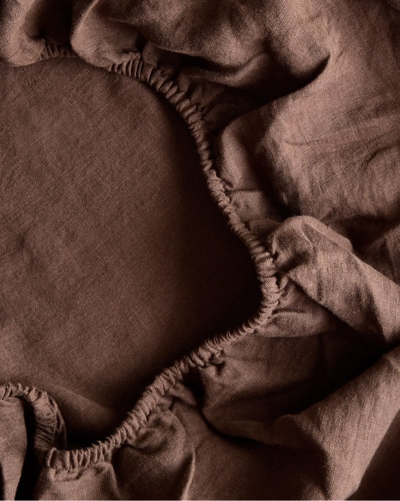Condition photo showing As Is for european linen sheet set 3 pcs king color cocolate 