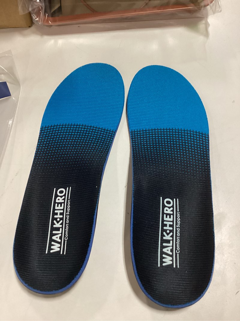 Condition photo showing Good Condition for Plantar Fasciitis Insoles for Men Women - Orthotics Inserts, Shoe Insoles Arch Support Flat Feet Inserts Work Boot Insoles for Standing All Day (Mens 7-7 1/2 | Womens 9-9 1/2) Blue Mens 7 - 7 1/2 | Womens 9 - 9 1/2