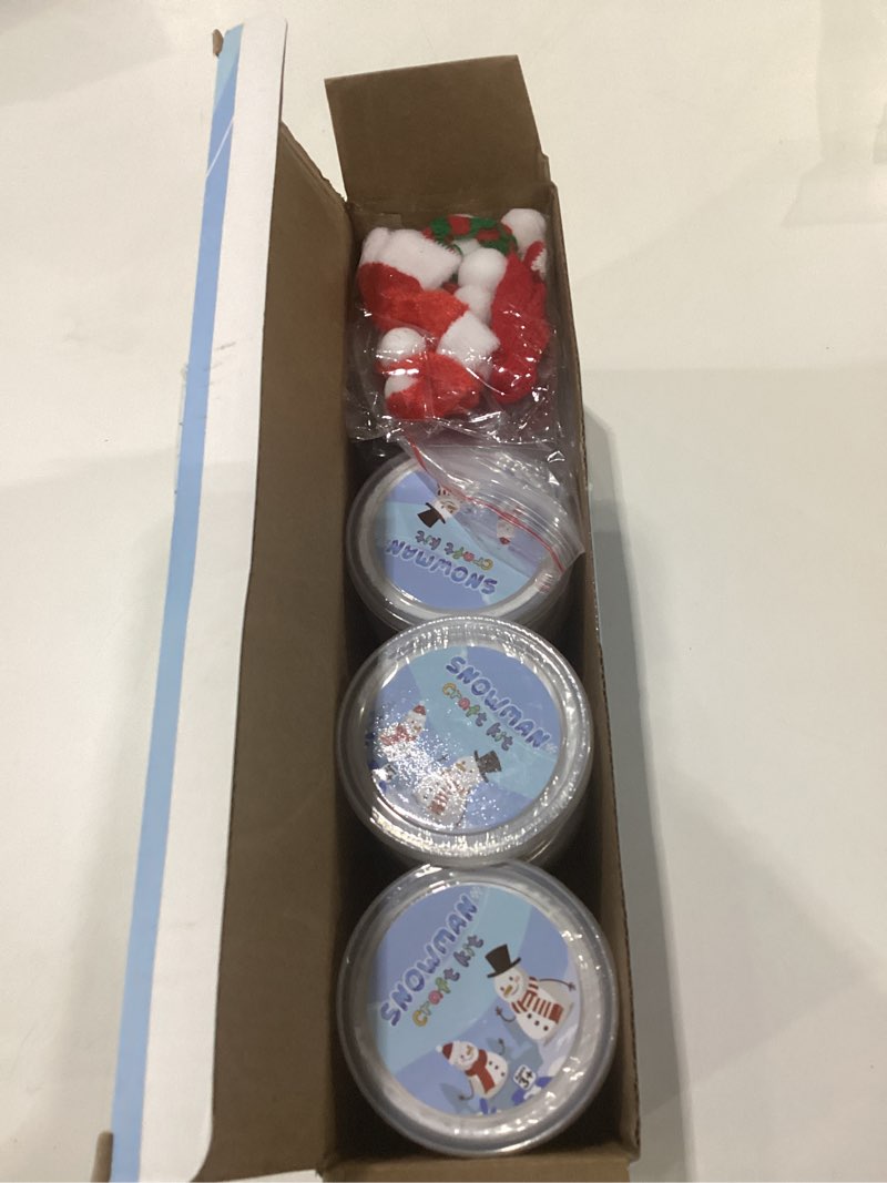 Condition photo showing New/Like New for 9 Pack Build a Snowman Kit Snowman Crafts for Kids,Modeling Clay Snowman DIY Kit, Christmas Stocking Stuffers for Kids,Christmas Crafts Xmas Gift