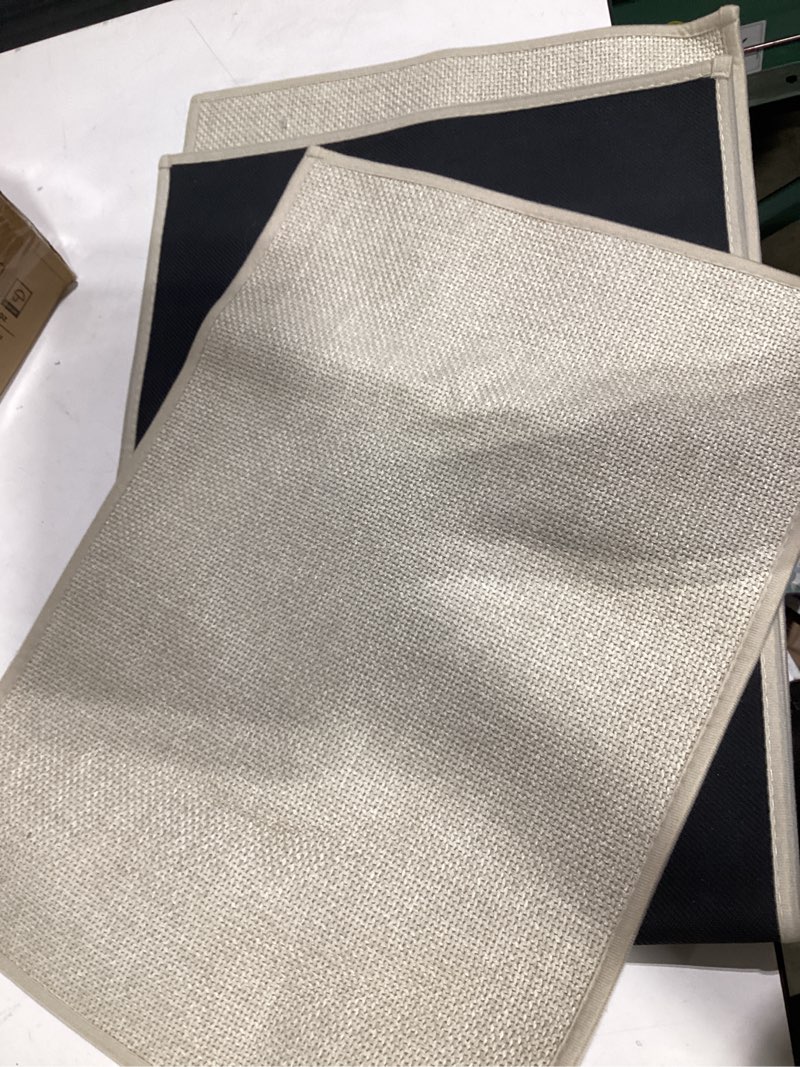 Condition photo showing Good Condition for yihouse beige bathroom rug sets 2 piece, absorbent bath mat for bathroom non slip washable, bath room mat quick dry, thin bath rug set for toilet and floor(17"x24"+17"x47") beige 2 piece (17"x24" + 17"x47")