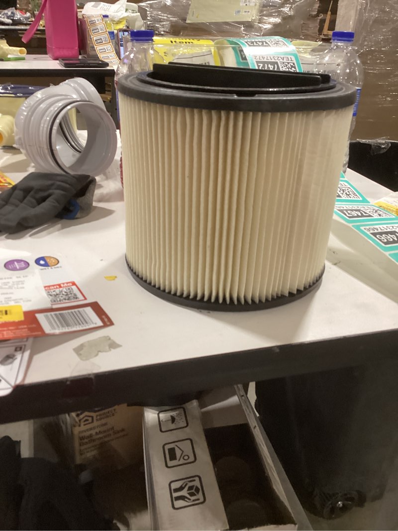 Condition photo showing As Is for Shop-Vac Reusable Large Wet/Dry Shop Vacuum Cartridge filter