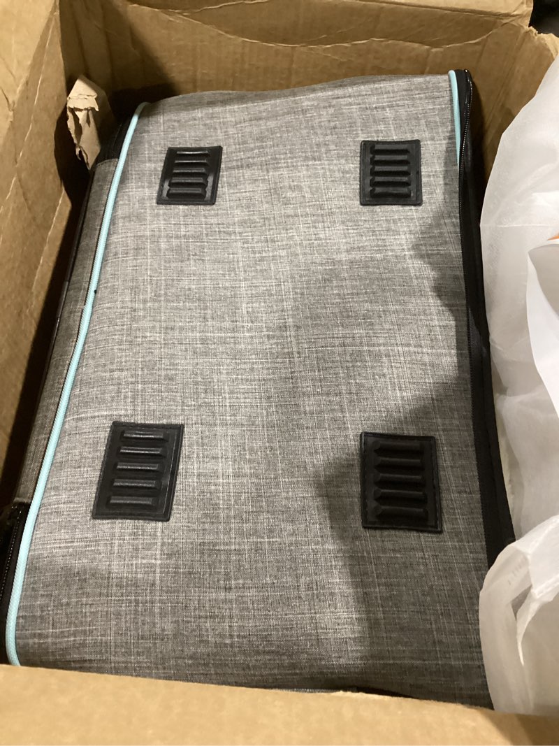 Condition photo showing Good Condition for Siivton Airline Approved Pet Carrier, 4-Way Expandable Cat Dog Carrier for Under-Seat Travel, Soft-Sided Portable Pet Bag with Removable Fleece Pad, Fits Small Pets Up to 15 lbs (18"x 11"x 11") 18.0"L x 11.0"W x 11.0"H 4 Extension Gray_Blue