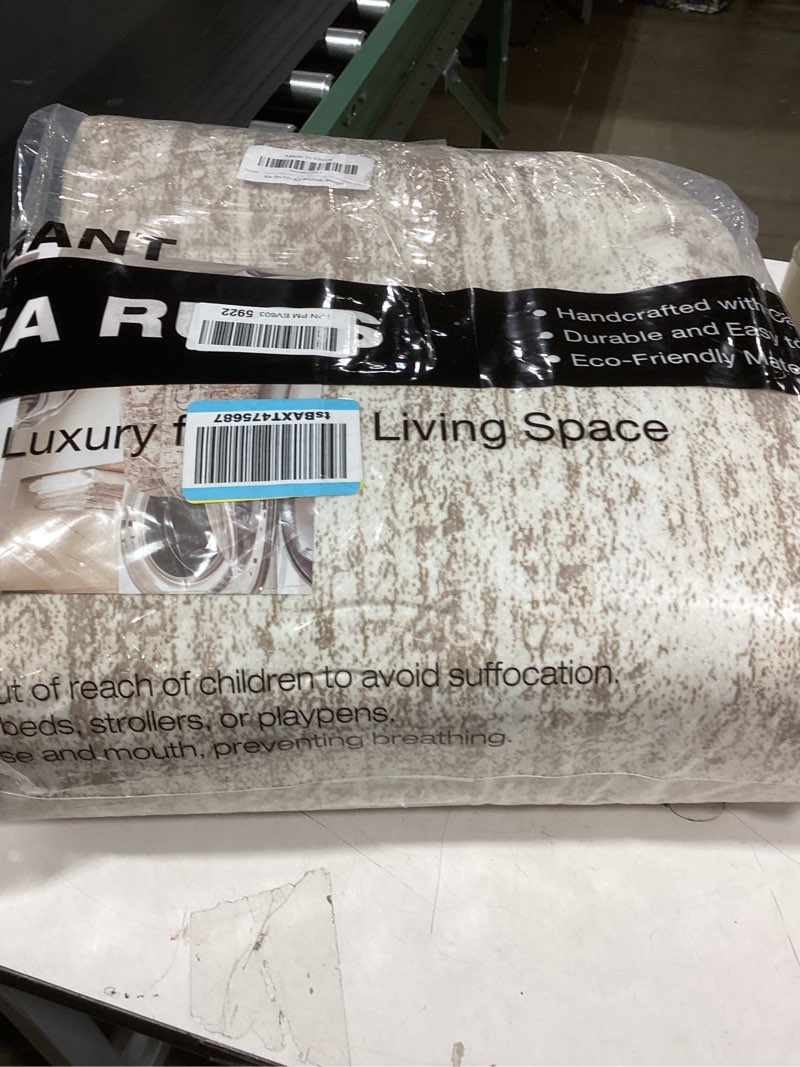 Condition photo showing Good Condition for Washable Area Rug 8x10, Large Soft Rugs for Living Room Vintage Beige Carpet 8x10 Area Rugs for Bedroom Dining Room Non-Slip Stain Resistant Under Table Rug Beige 8' x 10' (Rectangular)