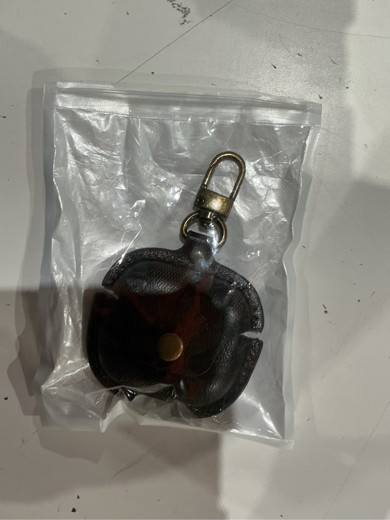 Condition photo showing Good Condition for for airpods pro 3 case, compatible with airpods pro 3rd generation case (2025), leather cute full body shockproof protective cover for women men with keychain, brown