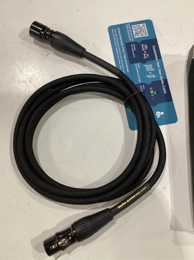 Condition photo showing New/Like New for aa audio accessory professional star quad studio xlr cables 6ft 4-conductor | neutrik rean gold connectors, kevlar-reinforced braided balanced microphone cable, design for studio, streaming, recording black 6ft