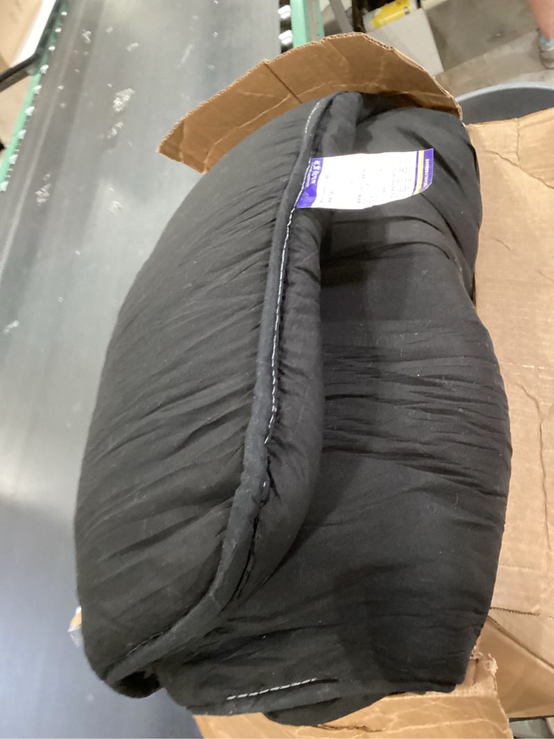 Condition photo showing As Is for thick mattress topper twin size - non-slip mattress pad cover for back pain breathable folding sleeping pad machine washable mattress protector (39x75 inch,black) black twin