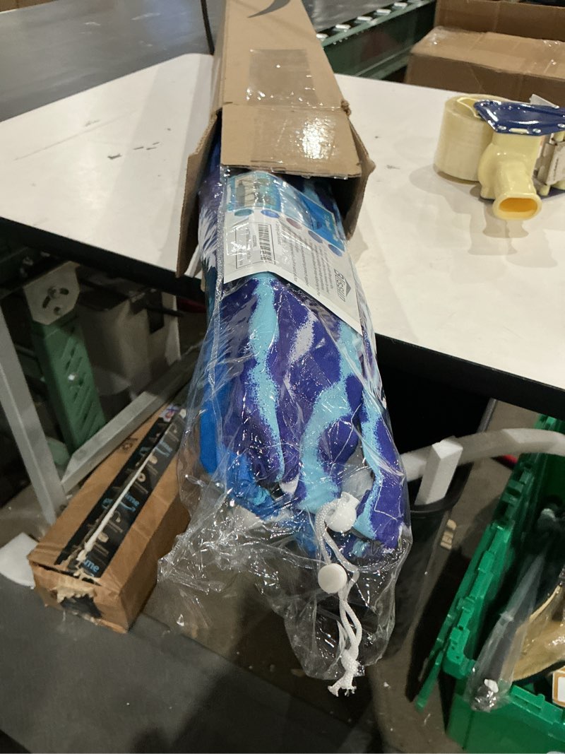 Condition photo showing Good Condition for blissun 7.2' beach umbrella with sand anchor, outdoor portable beach umbrella for sand with tilt pole, carry bag, air vent blue
