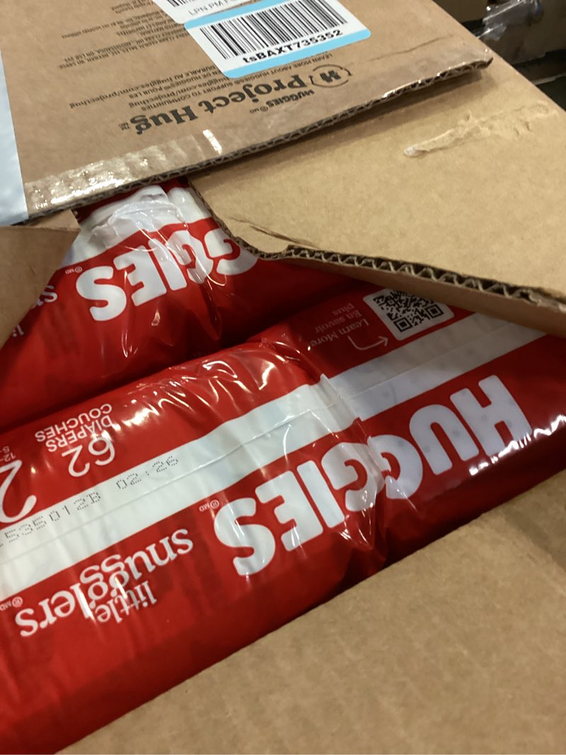 Condition photo showing New/Like New for Huggies Size 2 Diapers, Little Snugglers Baby Diapers, Size 2 (12-18 lbs), 186 Count (3 Packs of 62), Packaging May Vary