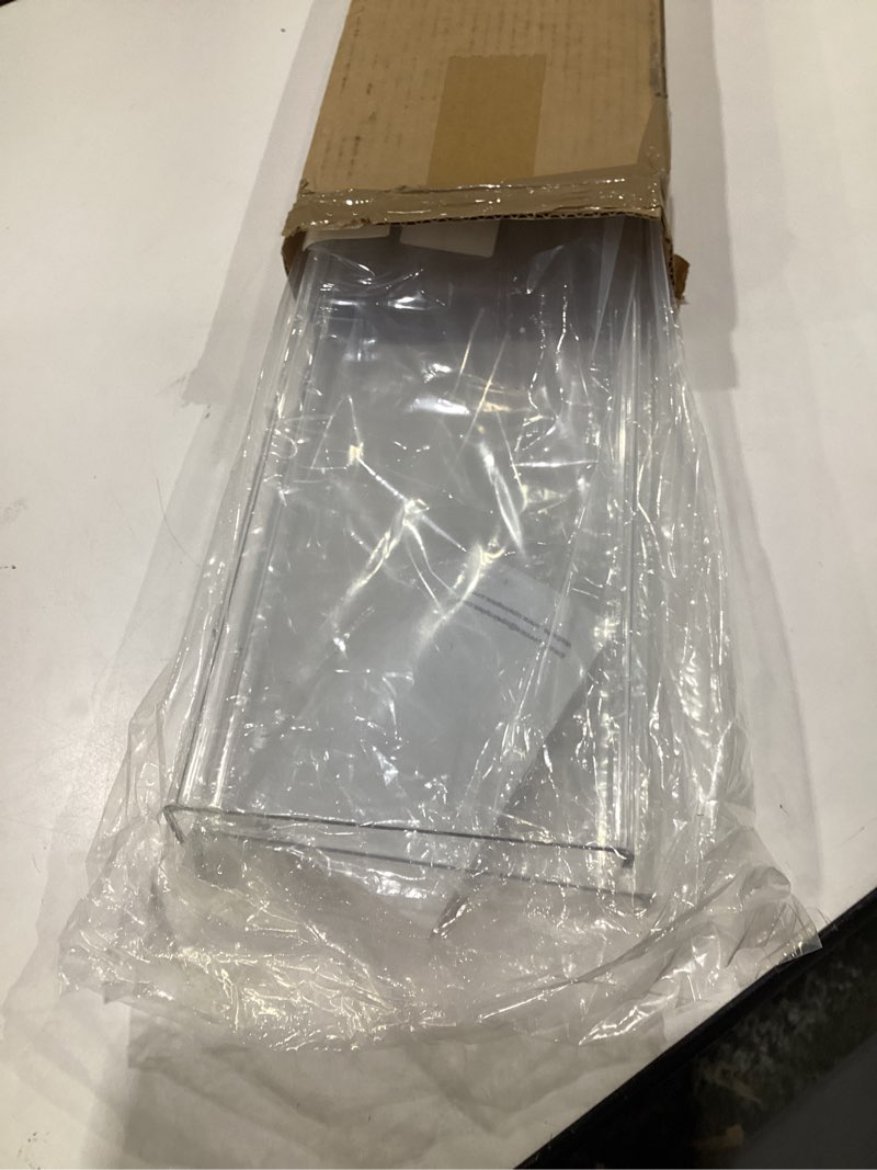 Condition photo showing As Is for upsimples 2 Pack 23.6x5.5 Inches Acrylic Shelves for Wall Storage, Floating Bookshelves for Kids, Display Shelf Organizer for Bathroom, Bedroom, Living Room, Kitchen, Clear 2 23.6x5.5"