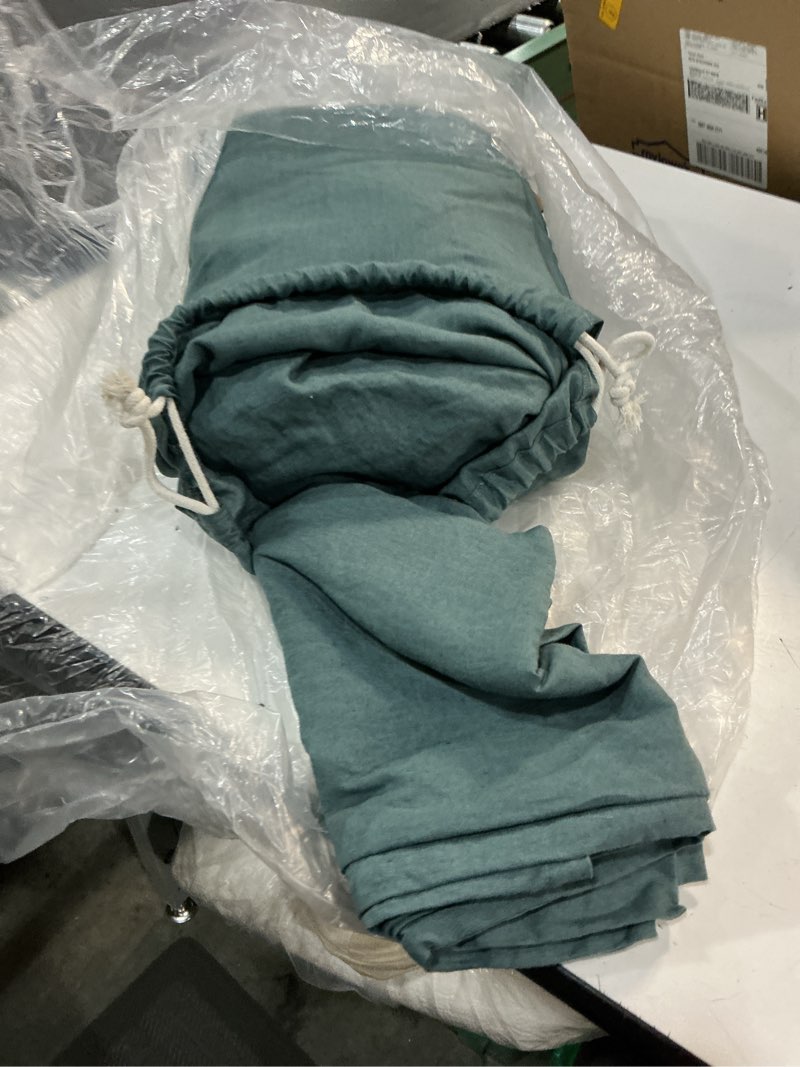 Condition photo showing Good Condition for quince european linen duvet cover set, full/queen, ocean