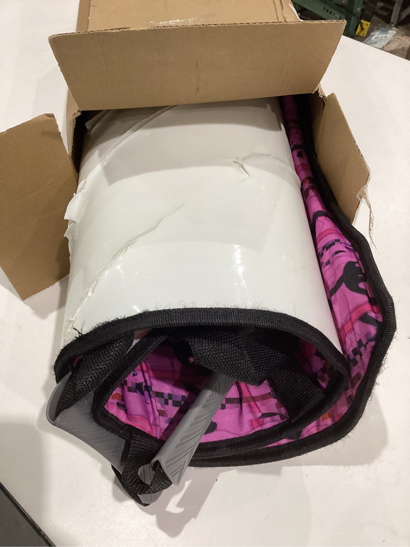 Condition photo showing As Is for 45"×18" Foldable Snow Sled, Portable and Lightweight, Strong and Durable, Sturdy Fabric Stitching, Handles with Steering, Fits 2 Children or 1 Adult, Kids Snow Winter Fun Gift (Pink)