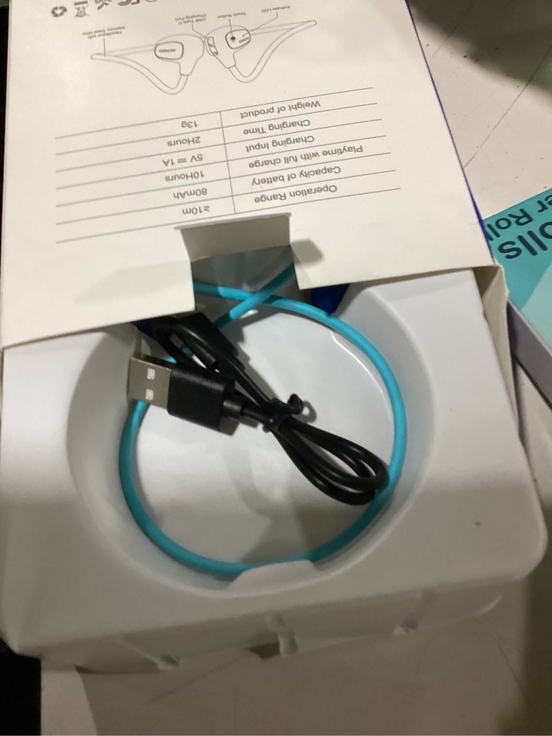 Condition photo showing Good Condition for open ear bluetooth wireless headphones with mic for children, openbuds kids, ultra-light, portable and safer for ipad, tablet or computers (navy blue)