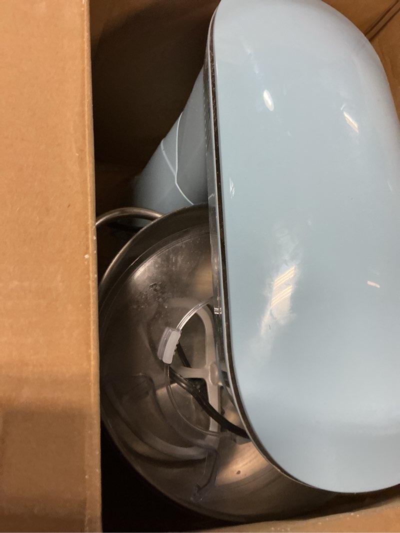 Condition photo showing As Is for Stand Mixer, 9.5 Qt. 660W 10-Speed Electric Kitchen Mixer with Dishwasher-Safe Dough Hooks, Flat Beaters, Wire Whip & Pouring Shield Attachments for Most Home Cooks (Blue)