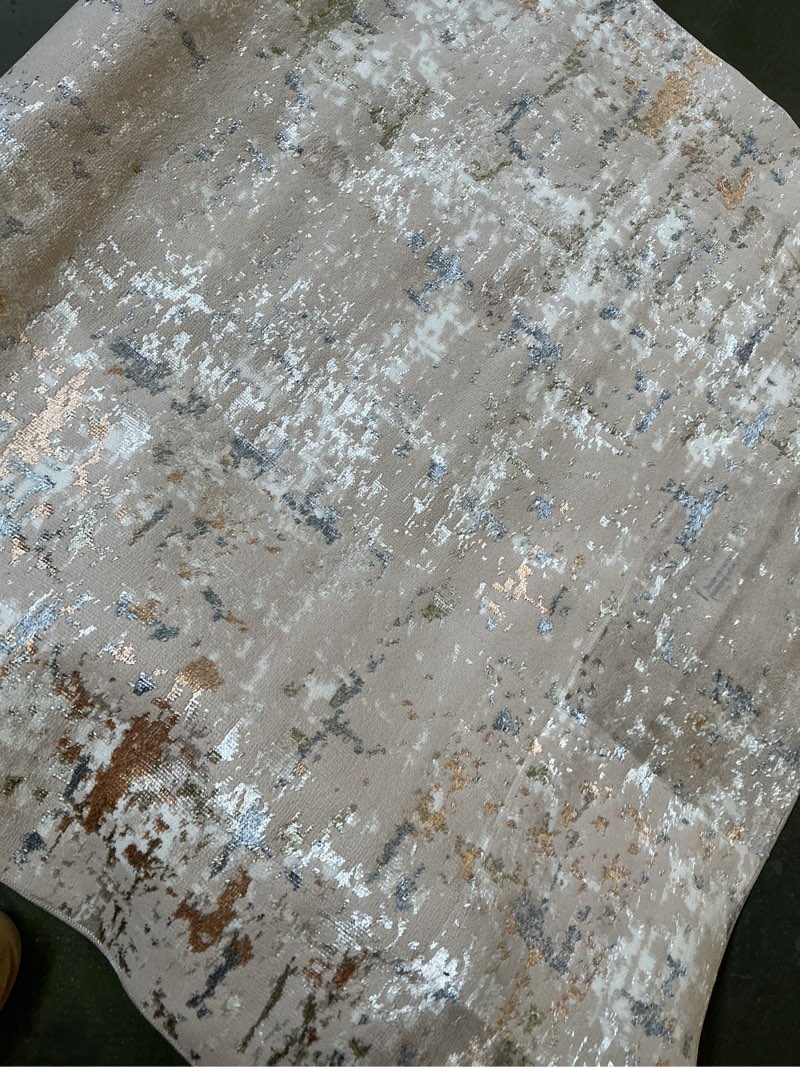 MDA Area Rugs Petra 5 x 7 (ft) Polypropylene beige /gold grey  / Rectangular Indoor Medallion Area