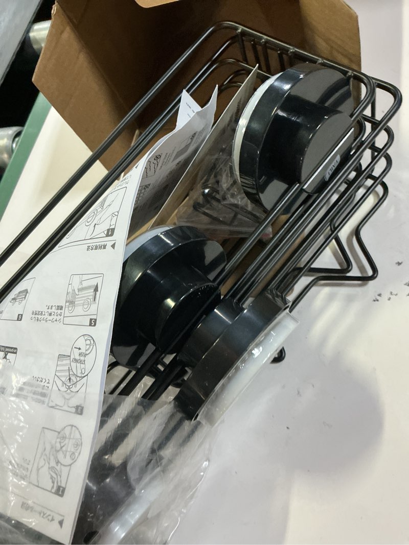 Condition photo showing Good Condition for taili shower caddy suction cup 2 pack with hooks & soap holder, heavy duty shower organizer for bathroom, no drilling bathroom organizer with large capacity, black metal storage basket 2×black