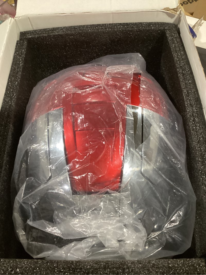 Condition photo showing Good Condition for iron hero mk 5 1:1 wearable helmet-silver mask for man-with voice&touch & remote control, led eyes & realistic sound effects-cosplay & collectible prop gift for adults and teens
