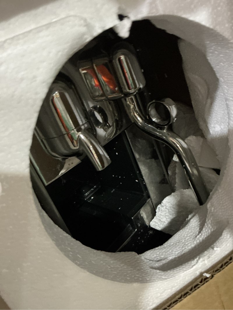 Condition photo showing As Is for nespresso creatista plus espresso machine by breville, brushed stainless steel
