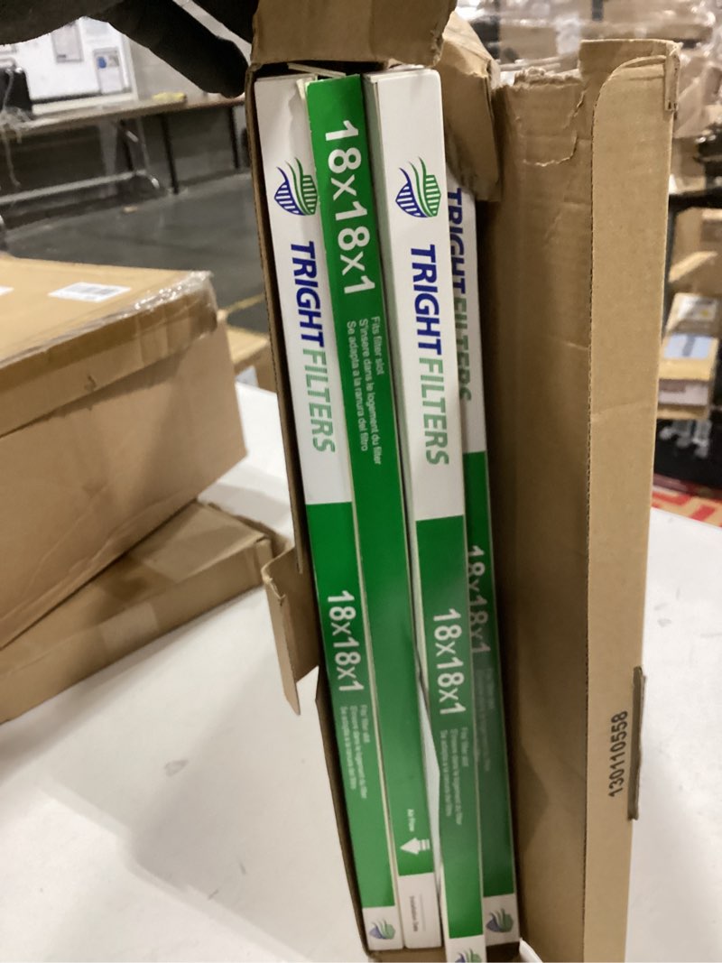 Condition photo showing Good Condition for trightfilters 18x18x1 air filter 4 pack, merv 8 pleated dust defense air filters replacement air conditioner hvac ac furnace filter, durable and lightweight