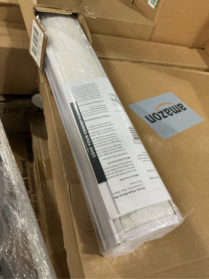 Condition photo showing New/Like New for chicology zebra blinds cordless window shades, dual layer light filtering roller shades for windows, sheer privacy striped fabric, easy install, 34"w x 72"h, basic natural 34"w x 72"h basic natural