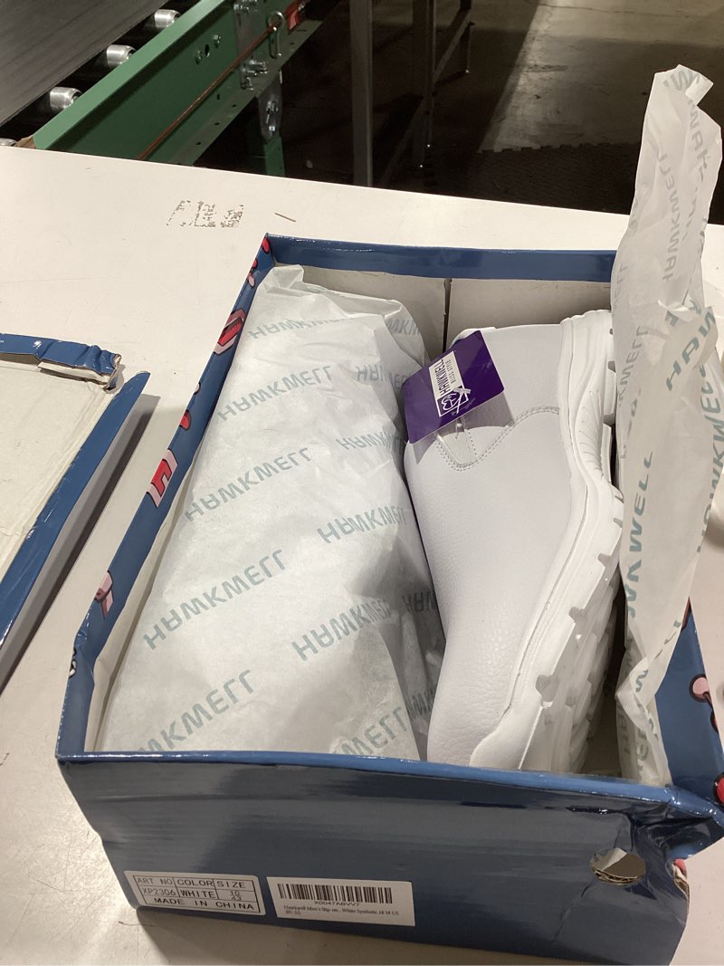 Condition photo showing Good Condition for Hawkwell Men's Slip on Lightweight Slip Resistant Comfort Nursing Shoes 10 White