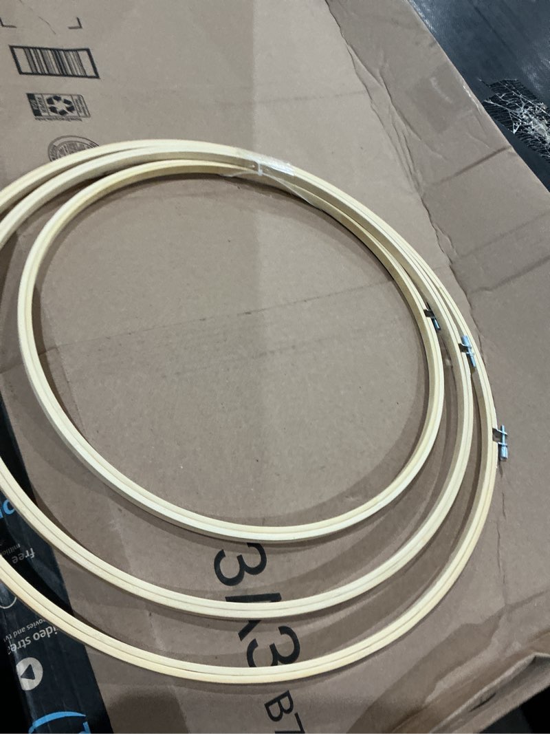 Condition photo showing As Is for bamboo embroidery rings - choice of sizes - cross stitch/tapestry frame