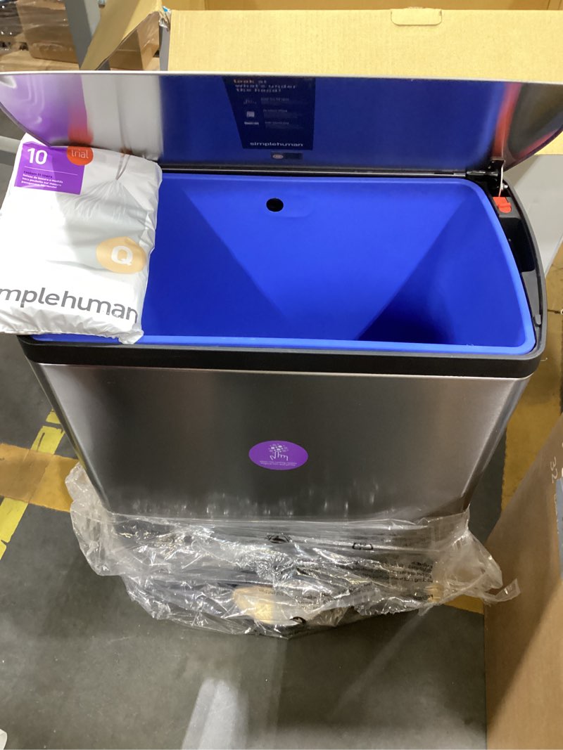 Condition photo showing Good Condition for simplehuman 50 liter / 13.0 gallon rectangular kitchen step trash can, brushed stainless steel 50 liter trash can