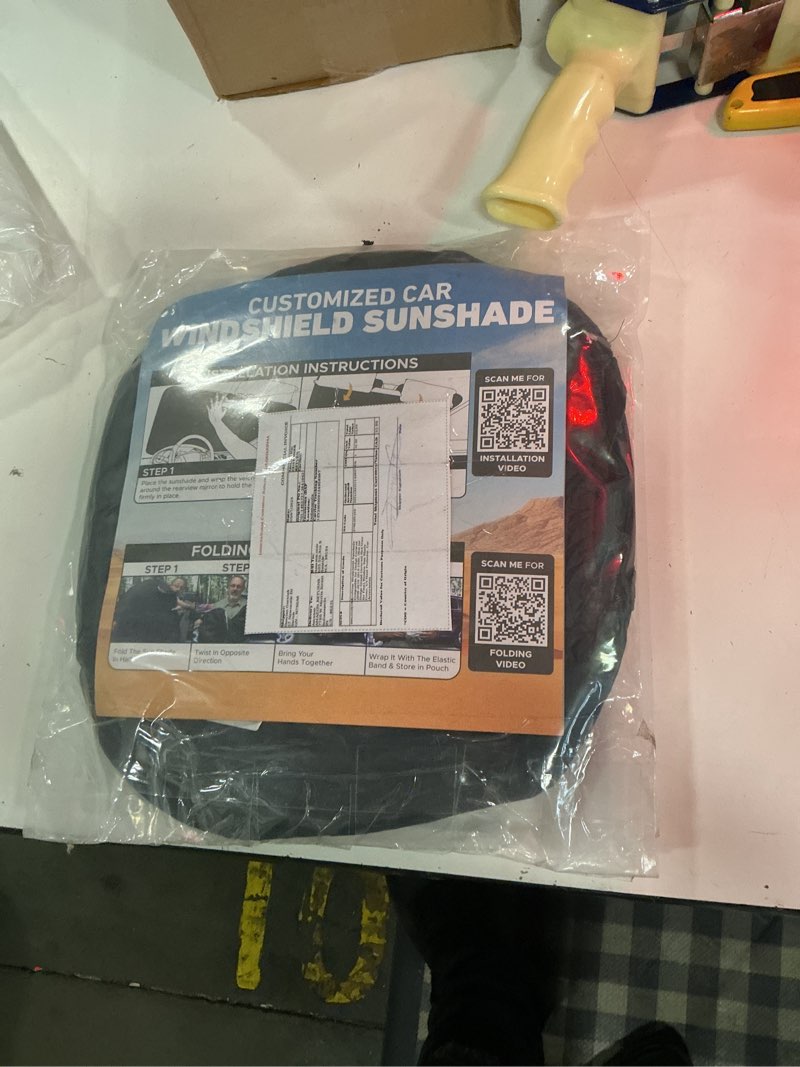 Condition photo showing New/Like New for econour medium black silver windshield sun shade uv protection foldable 240t