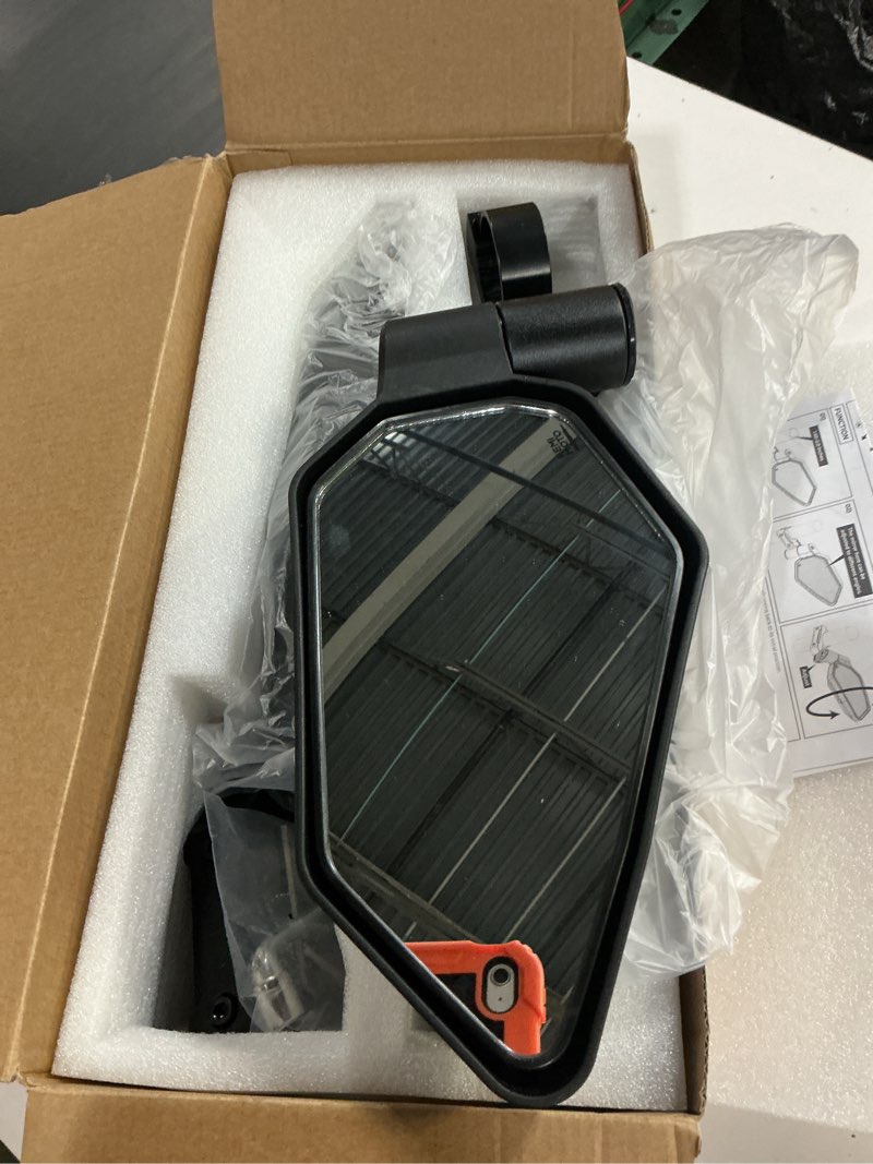 Condition photo showing Good Condition for kemimoto utv side mirrors, auto-fold spring-back, no manual adjustments, fits 1.65"-2" roll bars compatible with rzr can-am x3 talon mule pioneer wildcat us flag pattern