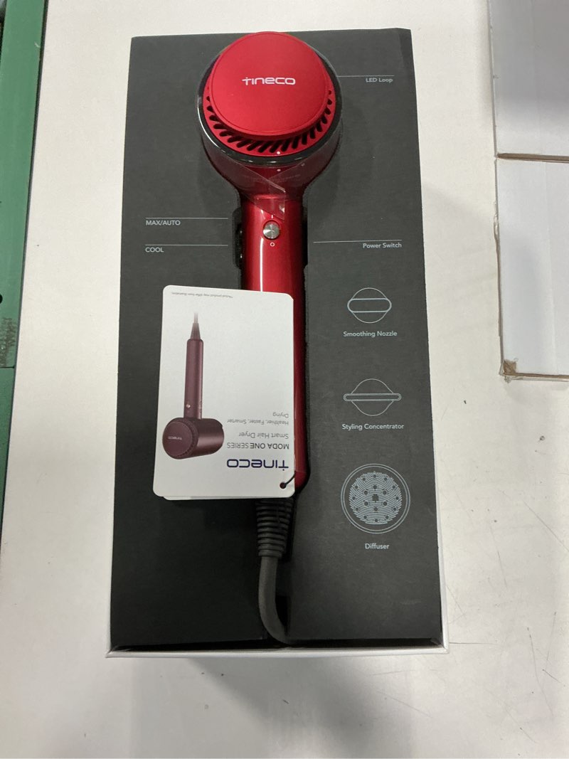 Condition photo showing Good Condition for Tineco Moda One Professional Grade Ionic Hair Dryer  1400 W  Red