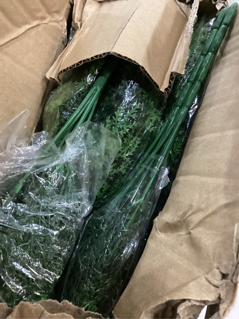 Condition photo showing Good Condition for waipfaru 24 bundles artificial plants outdoor, uv resistant artificial plants, fake plants for outdoor christmas porch decor lifelike fake bushes greenery for home farmhouse yard decorations green 24 bundles