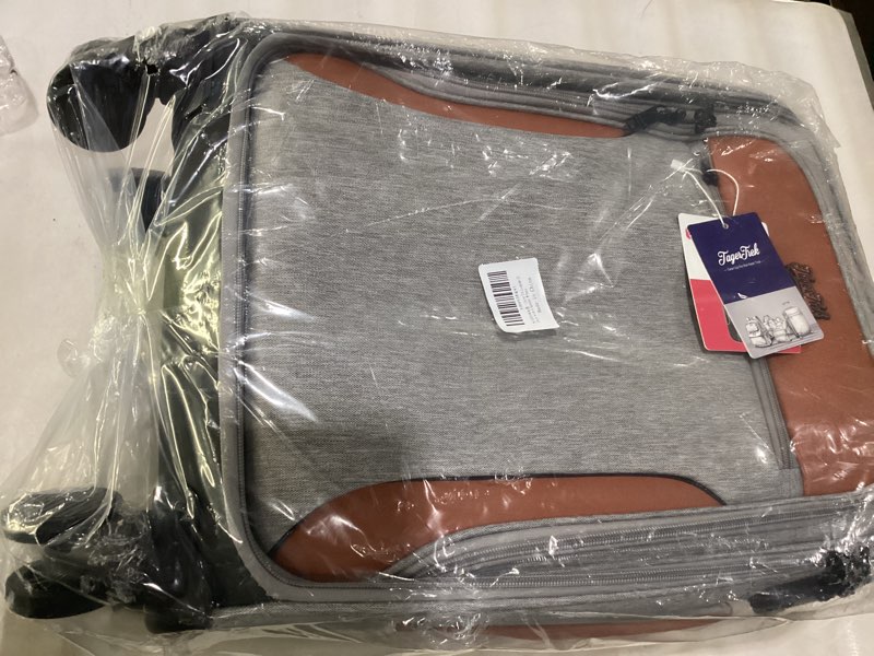 Condition photo showing Good Condition for carry on luggage 22x14x9 airline approved, 20 inch softside suitcase with 4 pcs, lightweight luggage for women men with tsa lock and 4 spinner wheels, soft side carry-on suitcases for travel, grey 20 inch grey