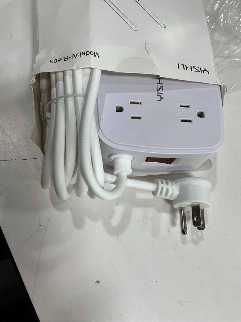 Condition photo showing Good Condition for 10 Ft Surge Protector Power Strip - YISHU 3 Side Outlet Extender with 8 Widely AC Outlets and 4 USB Ports, 10 Feet Extension Cord with Flat Plug, Wall Mount Desk USB Charging Station, ETL,White 10 Ft White
