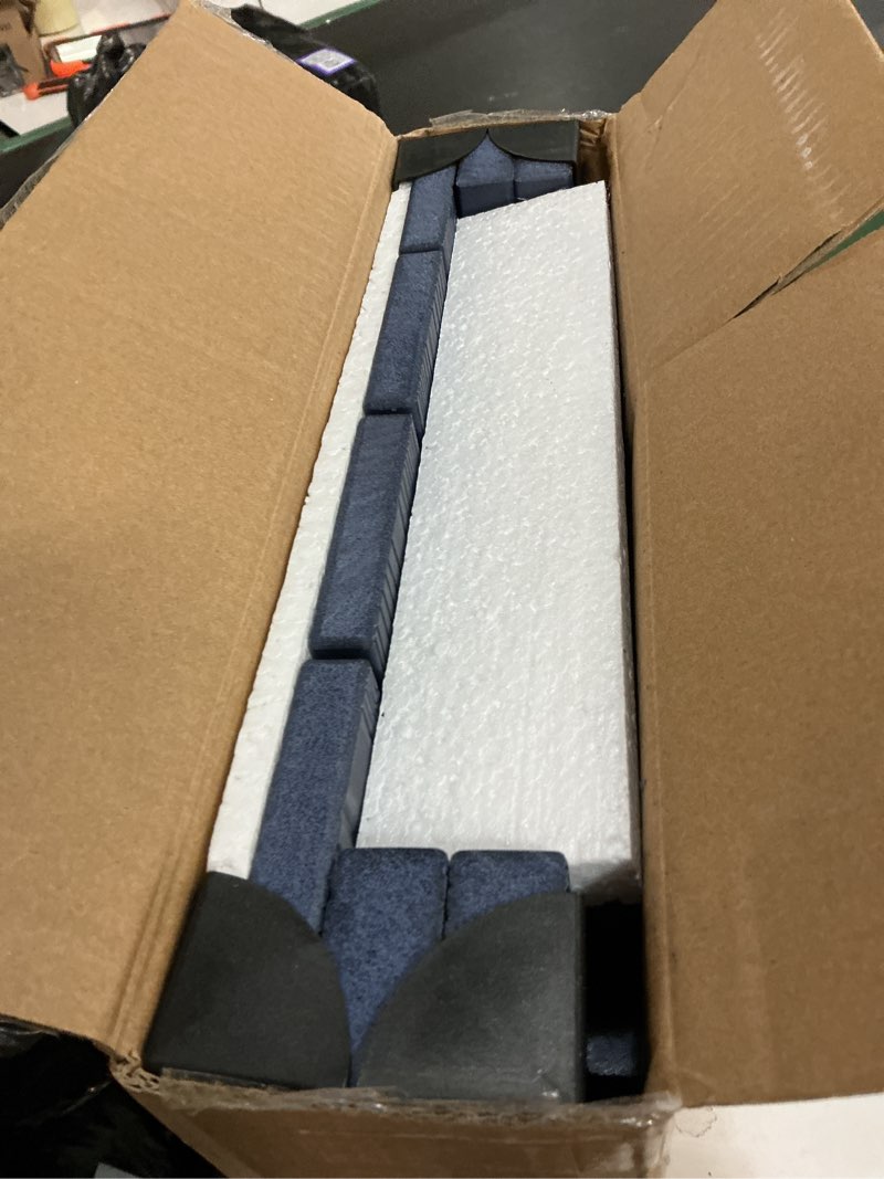 Condition photo showing New/Like New for PASAMIC Outdoor Side Table, HDPE Adirondack Oval Side Table with 2-Tier Storage, Weather Resistant Outdoor End Table for Patio, Backyard, Indoor Companion, Beach, Easy Maintenance Table (Navy Blue) Navy Blue Oval 2-Tier